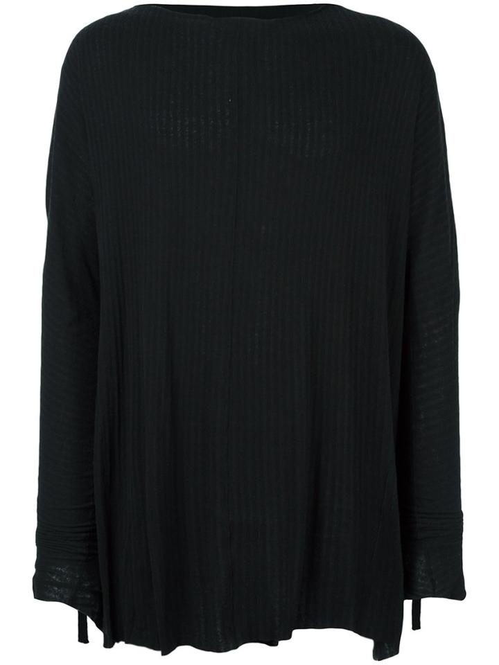 Cedric Jacquemyn Boat Neck Ribbed Sweatshirt - Black