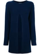 Cashmere In Love Sade Slit Sweater - Blue