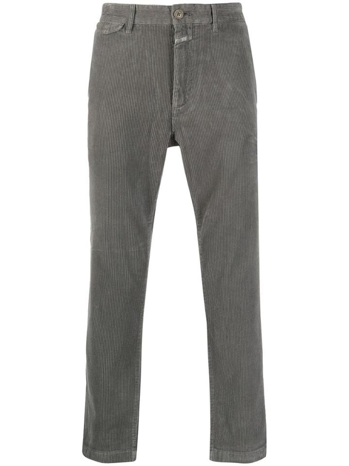 Closed Corduroy Straight Leg Trousers - Grey