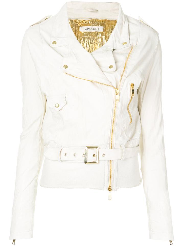Giorgio Brato Belted Biker Jacket - Multicolour