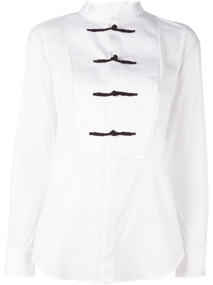 Dsquared2 'china Tux' Shirt, Women's, Size: 40, White, Cotton/spandex/elastane
