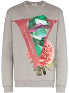 Valentino X Undercover Ufo Rose Print Sweatshirt - Grey
