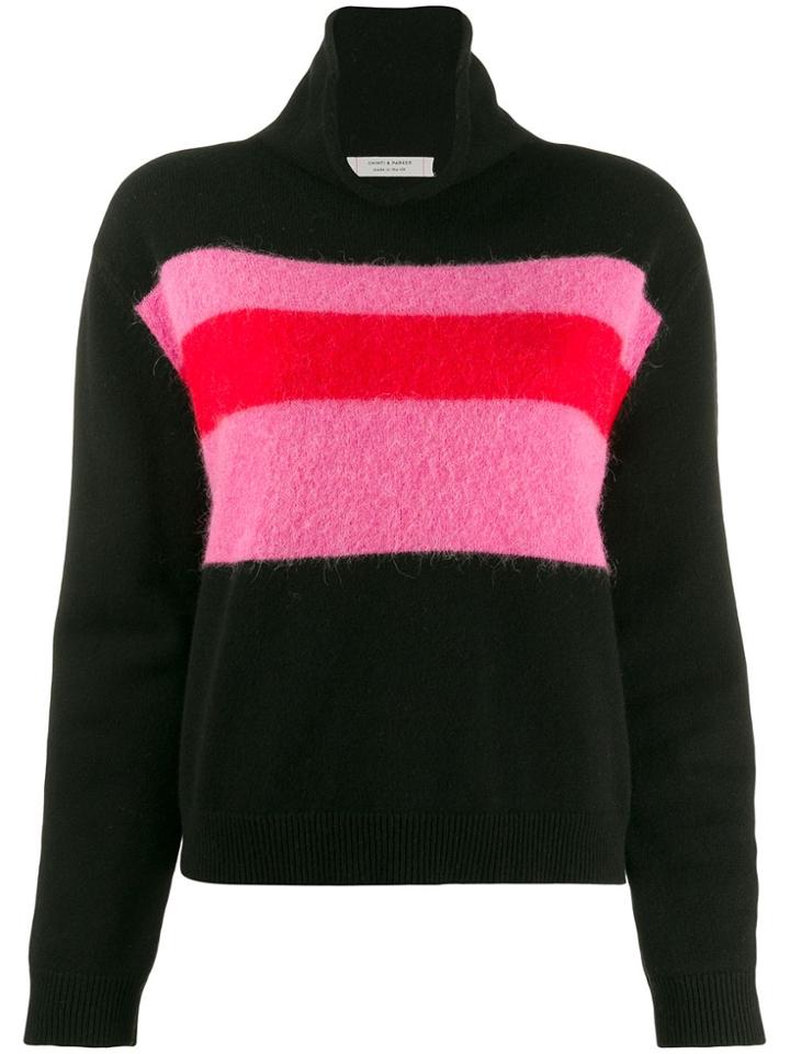 Chinti & Parker Colour-block Turtleneck Jumper - Black