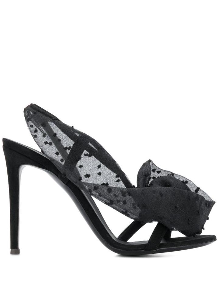 Giuseppe Zanotti Rose Detail Sandals - Black