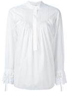 Chloé Broderie Anglaise Pintuck Blouse - White