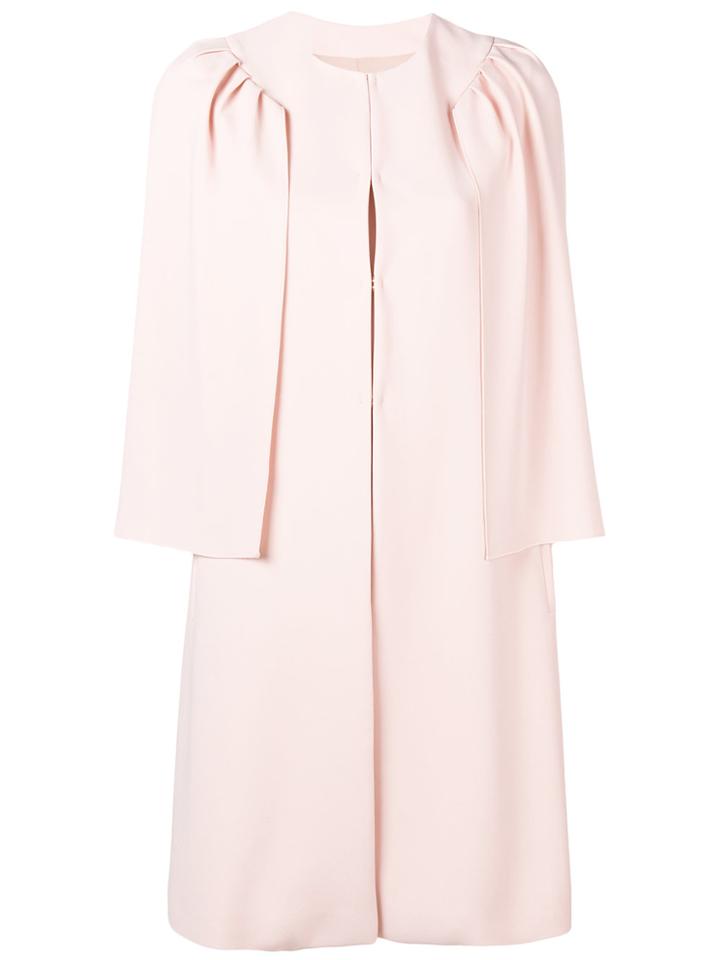 Genny Cropped Sleeve Single-breasted Coat - Pink & Purple