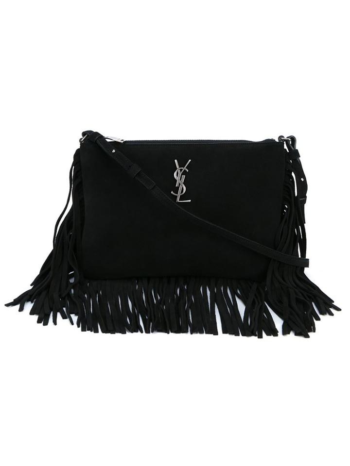 Saint Laurent Fringed Suede Cross Body Pouch