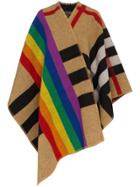 Burberry Check Rainbow Cashmere And Wool Poncho - Unavailable