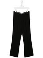 Elisabetta Franchi La Mia Bambina Pearl Trim Trousers - Black
