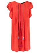 Talie Nk Embroidered Silk Dress, Women's, Size: 36, Red, Silk