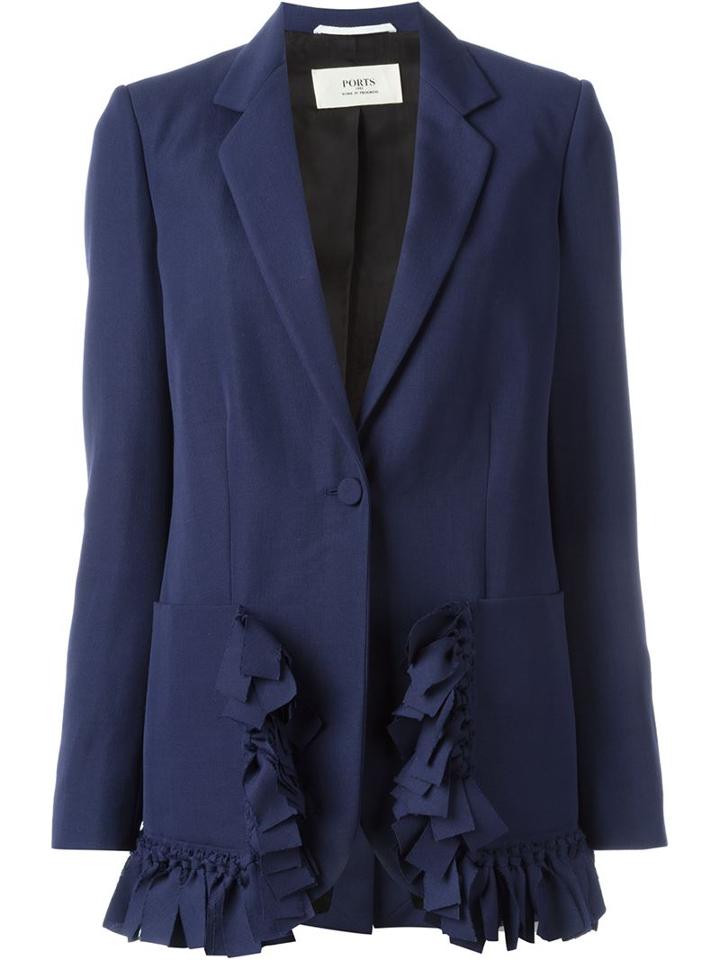 Ports 1961 Mohair Fringed Pockets Jacket