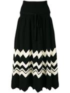 Comme Des Garçons Vintage 1989 Zig-zag Knitted Skirt - Black