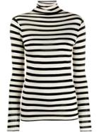 Semicouture Stripe Roll-neck Top - White