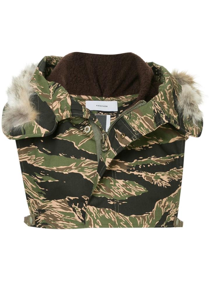 Facetasm Cropped Hooded Gilet - Green