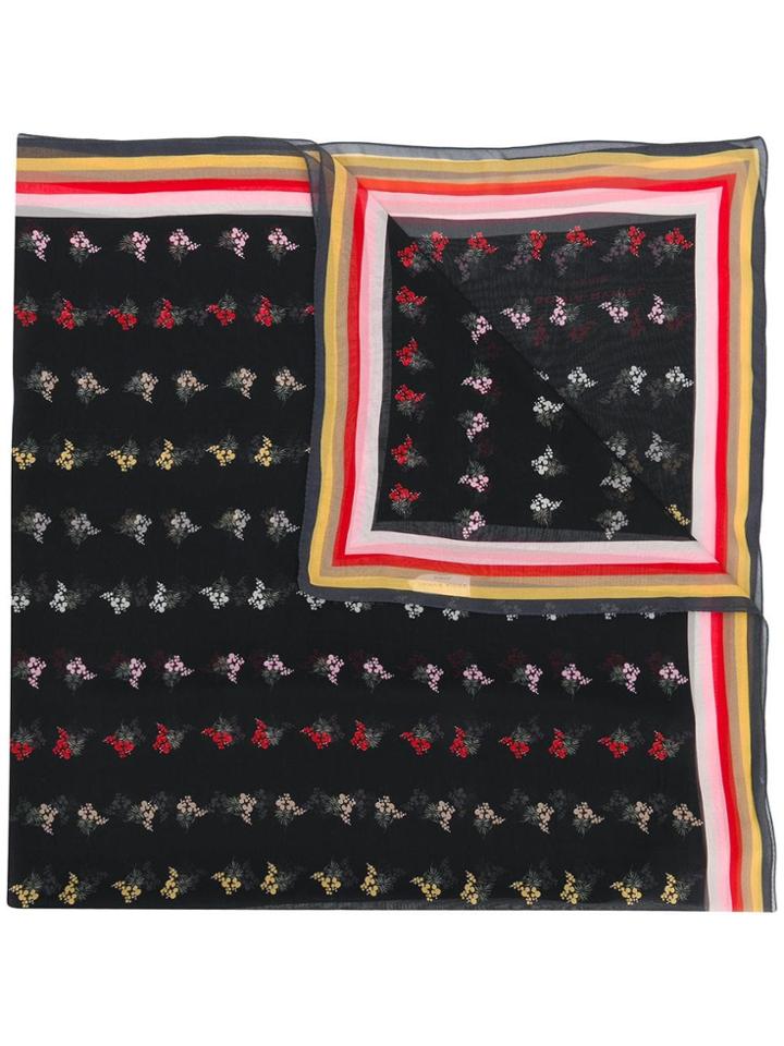 Sonia Rykiel Floral Printed Scarf - Black