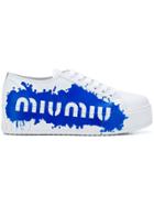 Miu Miu Logo Print Sneakers - White