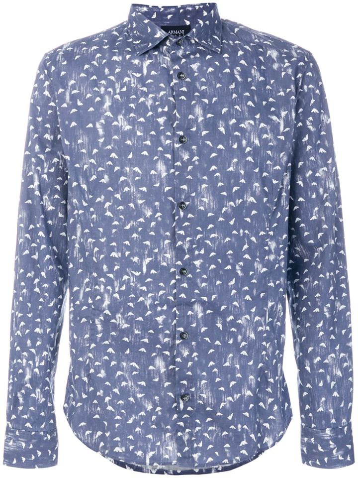 Armani Jeans Logo Print Shirt - Blue