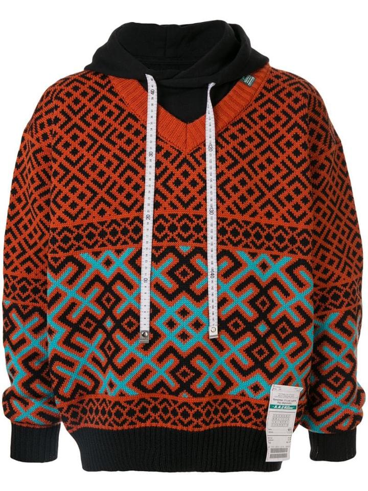 Maison Mihara Yasuhiro Knitted Long Sleeved Hoodie - Orange