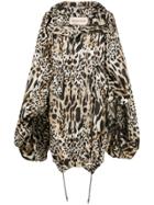Alexandre Vauthier Oversized Leopard Print Cape - Neutrals
