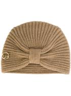 Fendi Bow Wrap Knitted Hat - Brown