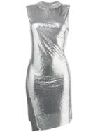 Paco Rabanne Sequined Sleeveless Shift Dress - Metallic