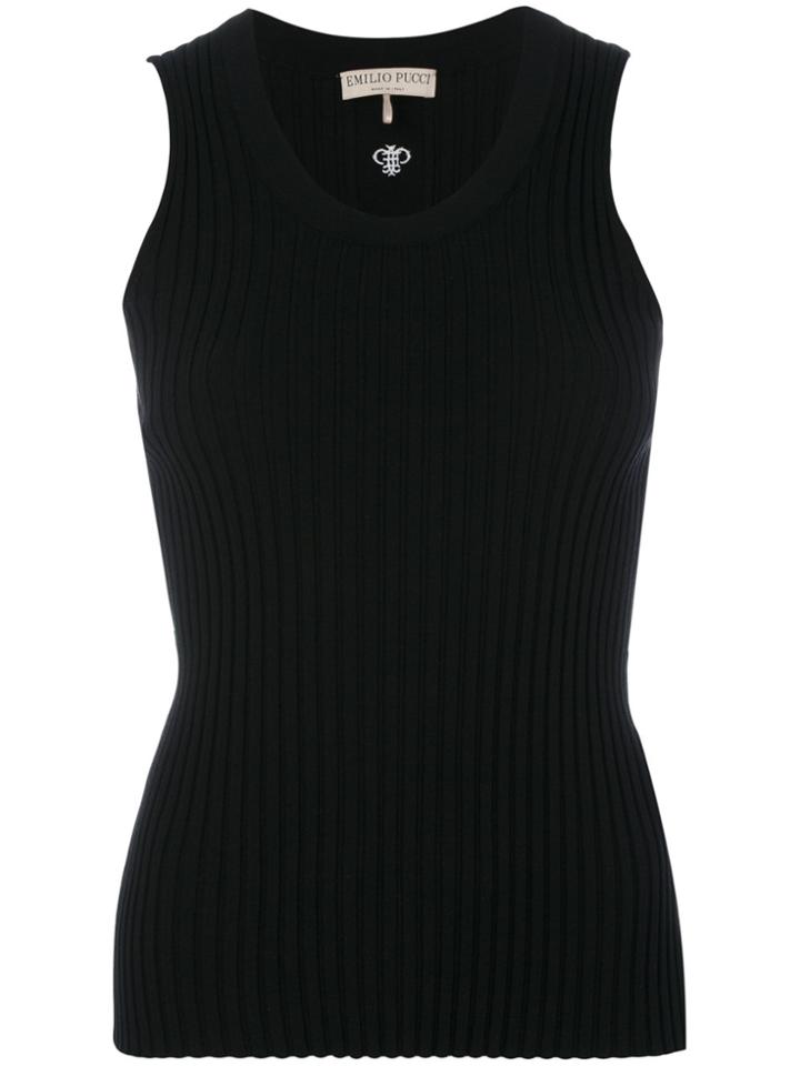 Emilio Pucci Fitted Tank Top - Black