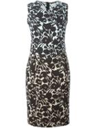 Odeeh Fitted Floral Dress, Women's, Size: 34, Black, Cotton/polyamide/spandex/elastane