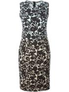 Odeeh Fitted Floral Dress, Women's, Size: 34, Black, Cotton/polyamide/spandex/elastane