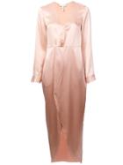 Fleur Du Mal Silk Wrap Dress - Pink & Purple
