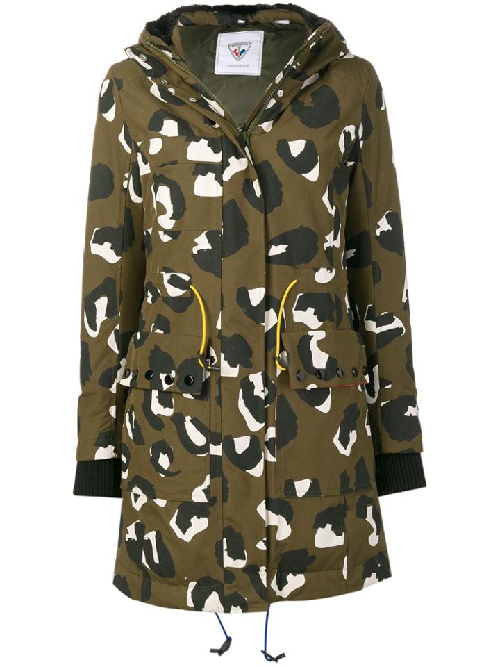 Rossignol Dotted Print Parka Coat - Green