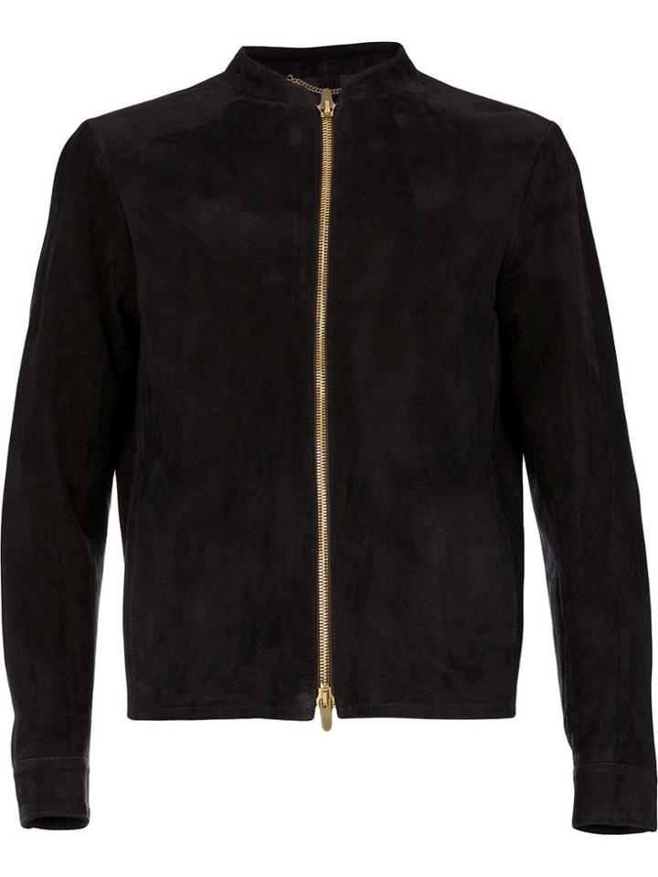 Ajmone Short Leather Jacket - Black