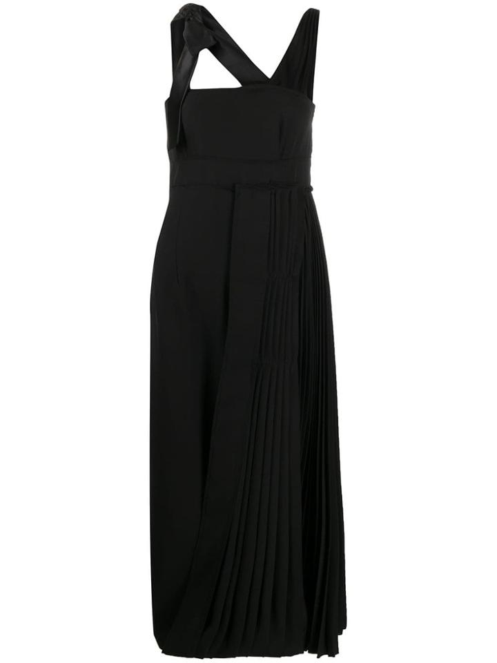 Prada Pleated Detail Dress - Black