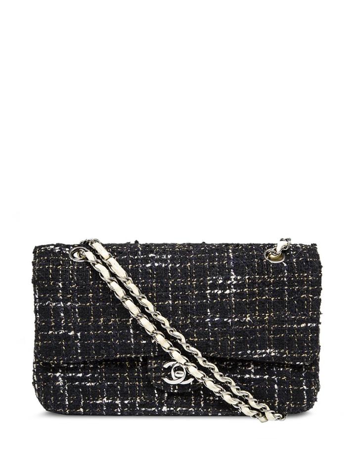 Chanel Pre-owned 2003 Tweed Cc Shoulder Bag - Blue
