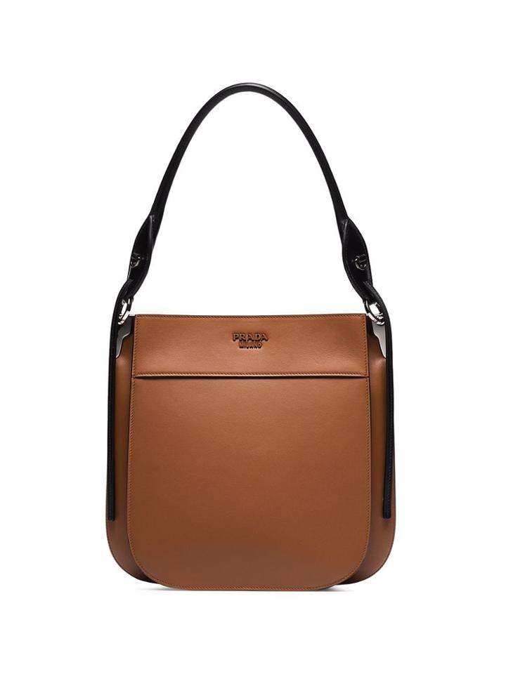 Prada Brown Margit Large Leather Cross Body Bag
