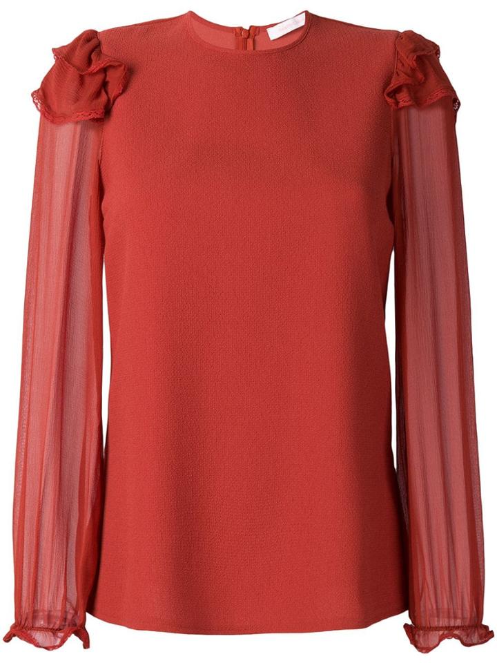 See By Chloé Ruffle Detail Blouse - Red