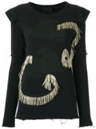 Andrea Bogosian Embellished Sweatshirt, Women's, Size: G, Black, Cotton/polyester