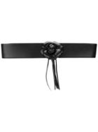 Blugirl - Flower Fringe Belt - Women - Leather - 90, Black, Leather