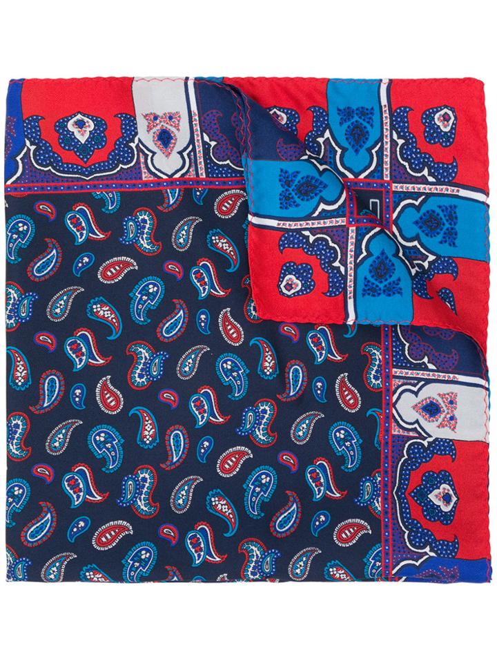 Etro Reversible Paisley Print Scarf - Blue
