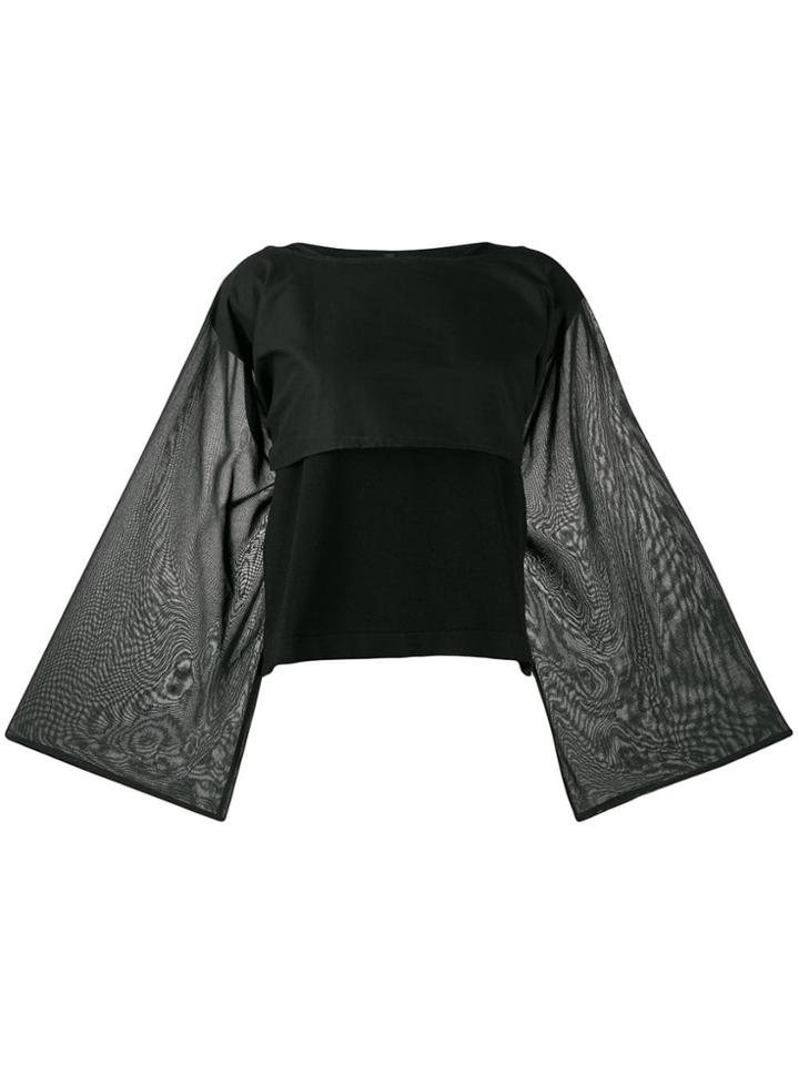 Pierantoniogaspari Long-sleeve Flared Blouse - Black
