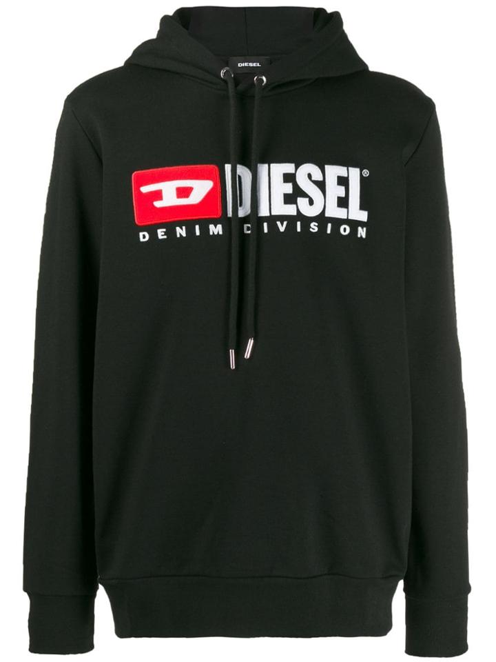 Diesel Logo Printed Hoodie - Black