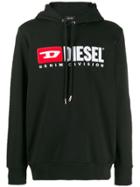 Diesel Logo Printed Hoodie - Black