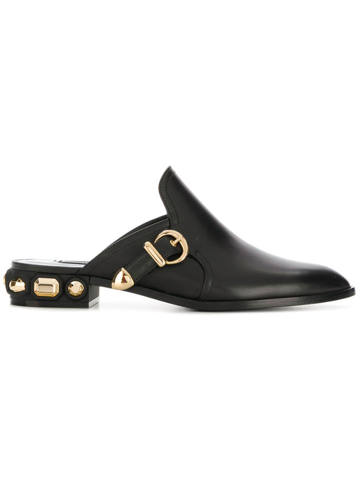 Casadei Side Buckle Mules - Black