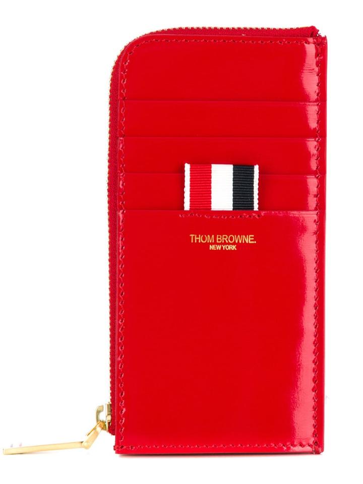Thom Browne Zip Around Wallet - Red