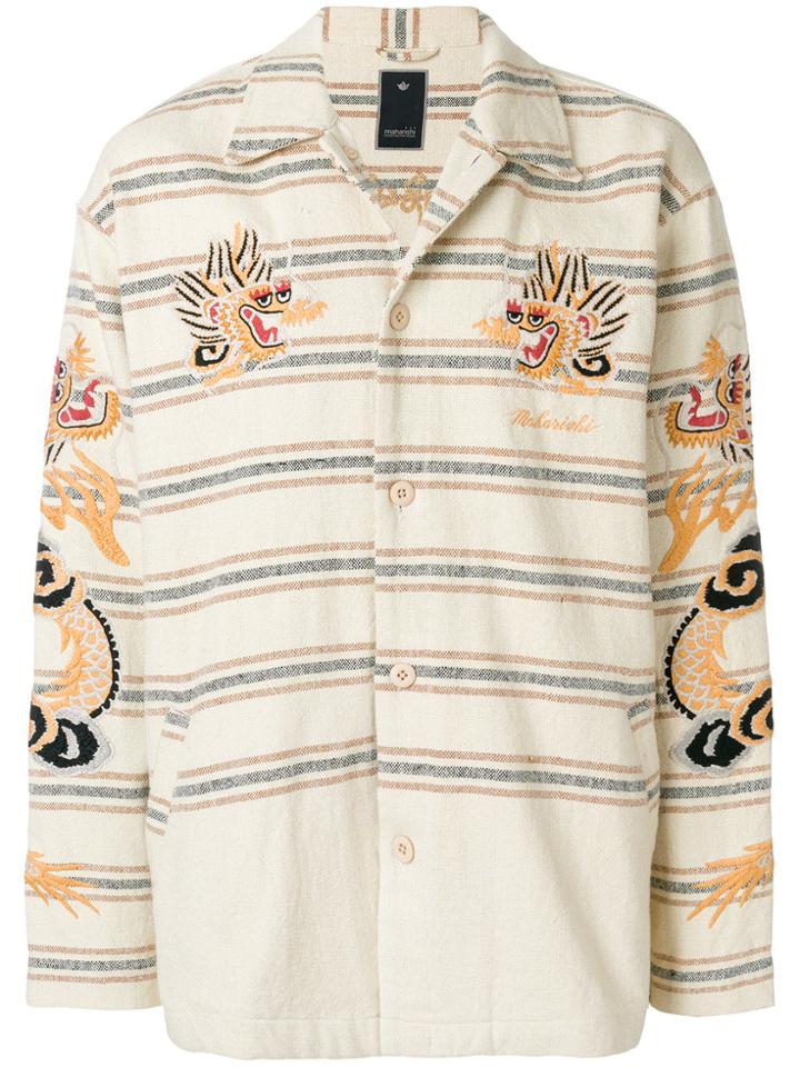 Maharishi Embroidered Dragon Shirt Jacket - Nude & Neutrals