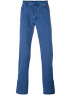 Kiton Straight Leg Jeans, Men's, Size: 34, Blue, Cotton/spandex/elastane/wool