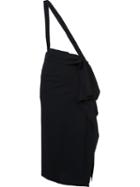Isabel Benenato Shoulder Strap Ruffle Skirt