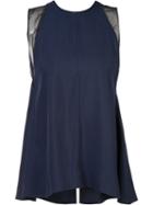 Adam Lippes Flared Layer Tank, Women's, Size: 2, Blue, Viscose