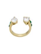 Dubini Theodora Zirconium Double Tear 18kt Gold Ring - Metallic