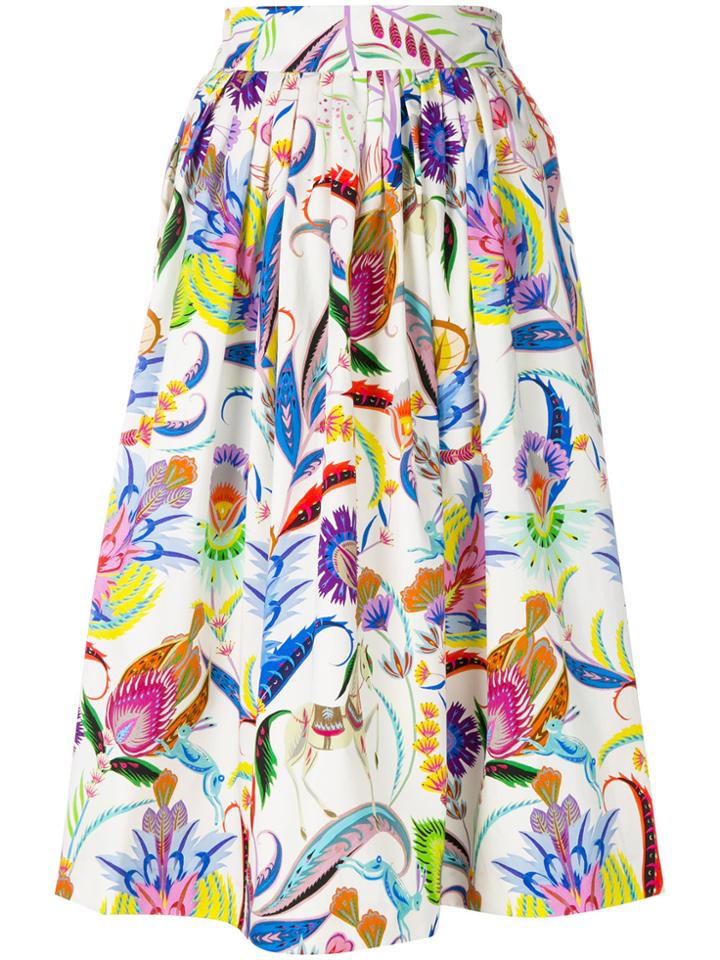 Etro Floral Flared Skirt - White