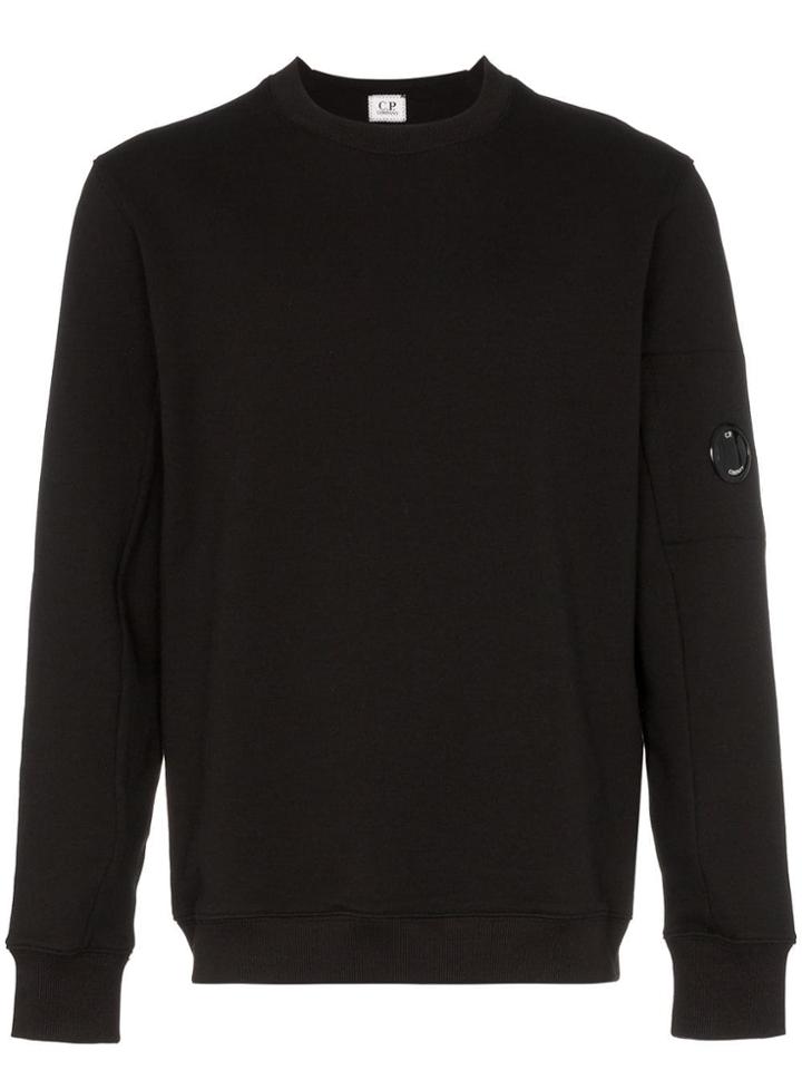 Cp Company Logo Badge Cotton Jumper - Black